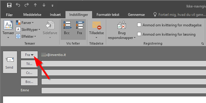 Visning af Fra/BCC felt i Outlook – Inventio.IT